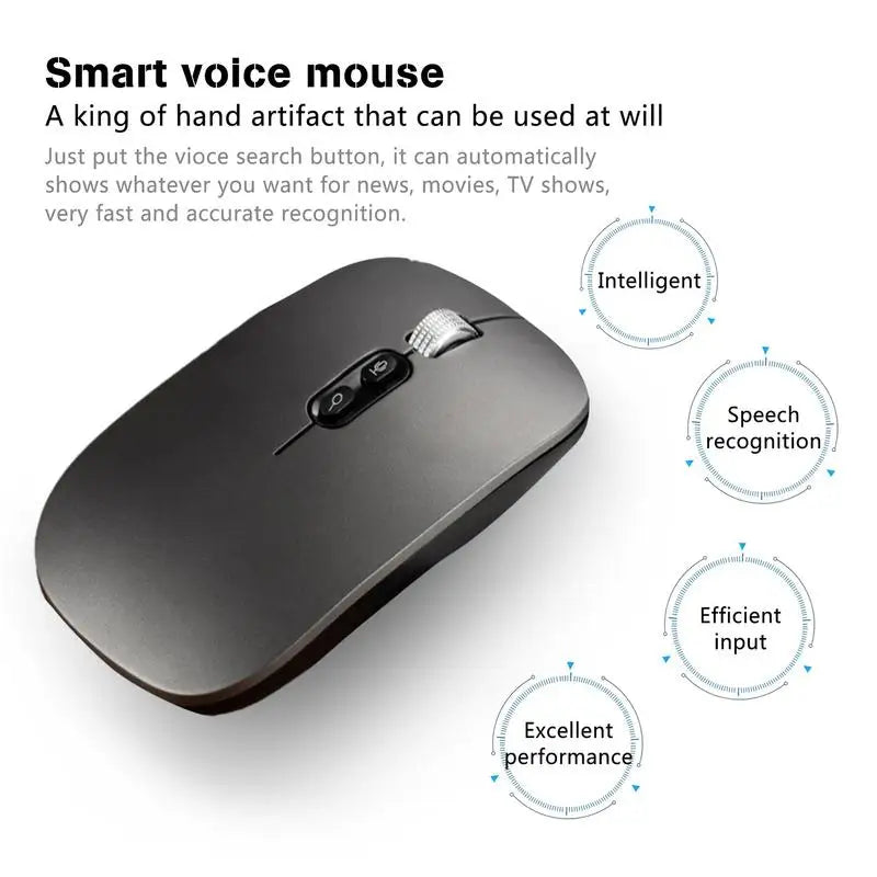 Silent Mouse Wireless 2.4G Wireless Voice Typing AI Mouse 1600DPI USB