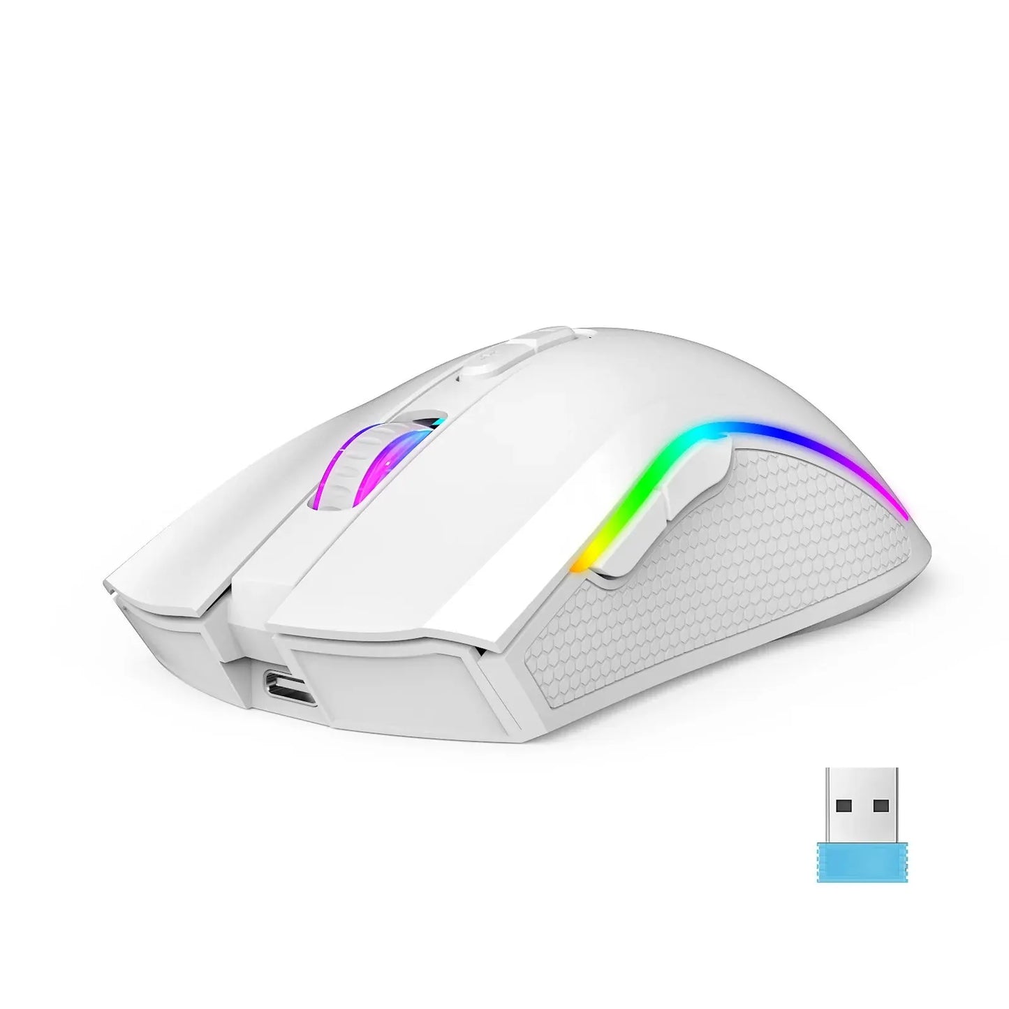 Wireless Rechargeable 2.4G Gaming Mouse RGB Light DPI Adjustable