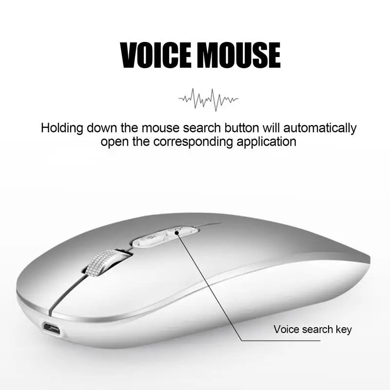 Wireless Rechargeable Mouse AI Voice Typing Mouse 2.4G USB 1600DPI USB