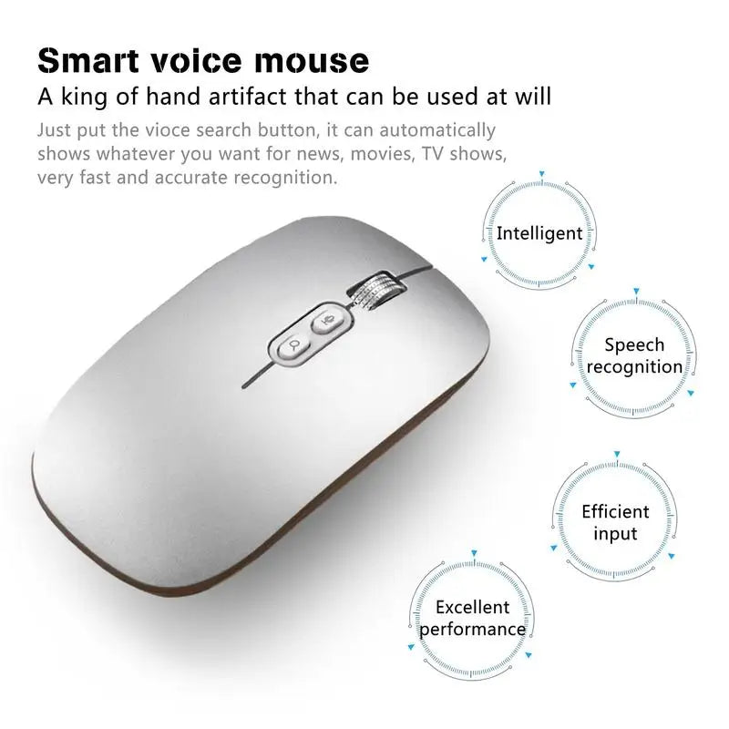 Wireless Rechargeable Mouse AI Voice Typing Mouse 2.4G USB 1600DPI USB