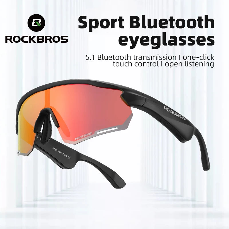 ROCKBROS Polarized Photochromic Cycling Glasses Wireless Bluetooth