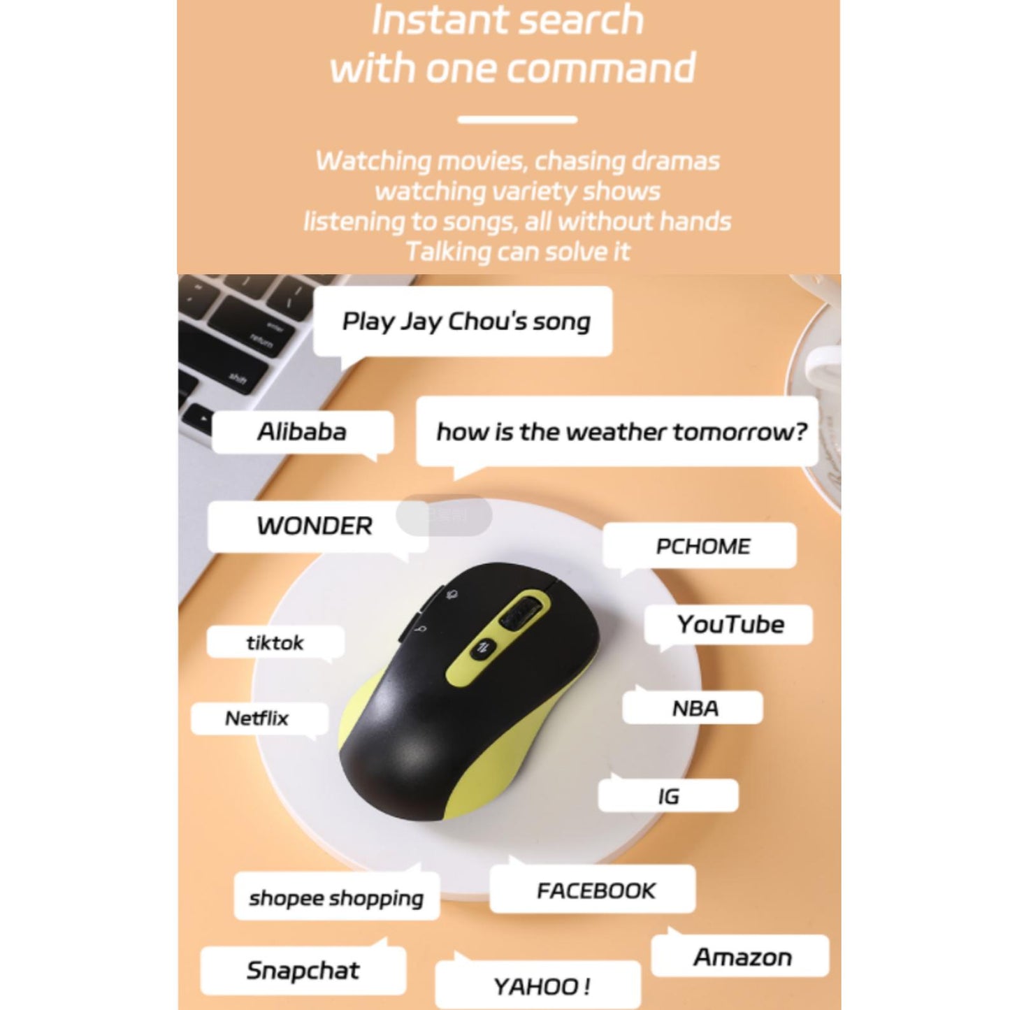 Ai typing mouse Talking mouse Translation mouse Ai mouse voice button function